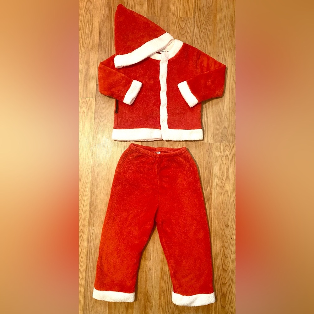 🎄🎅 3 PIECE SANTA OUTFIT CHRISTMAS SANTA BABY SIZE 4! PLUSH UNISEX TODDLERS KIDS🎄